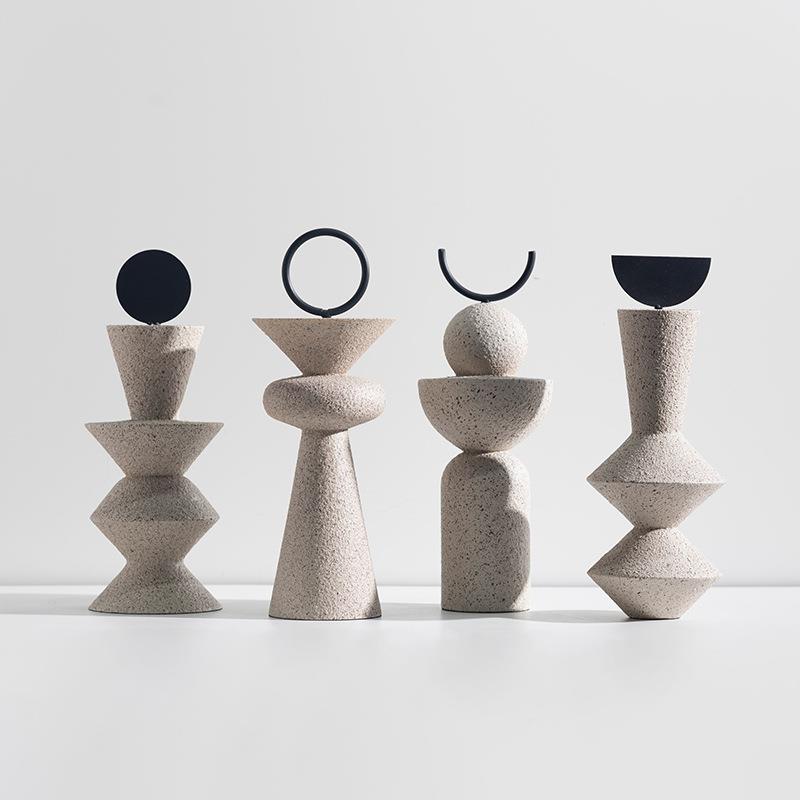 创意砂岩摆件树脂轻奢样板房台面软装饰品家居客厅乔迁送礼轻奢风