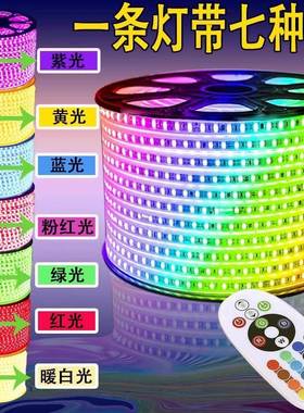 RGBled户外装饰发光防水防冻流水彩带防雨炫光遥控灯带可调光