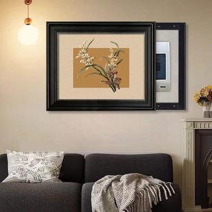 电表箱装饰画免打孔中古风配电箱强弱电箱电表盒遮挡液压推拉挂画