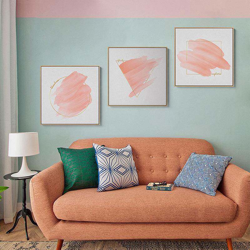 圣仕北欧抽象客厅装饰画几何创意壁画现代轻奢卧室玄关方形挂画