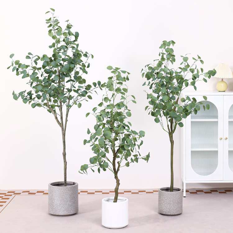 金钱树仿真植物盆栽假树发财树门店客厅装饰假花塑料花尤加利树叶
