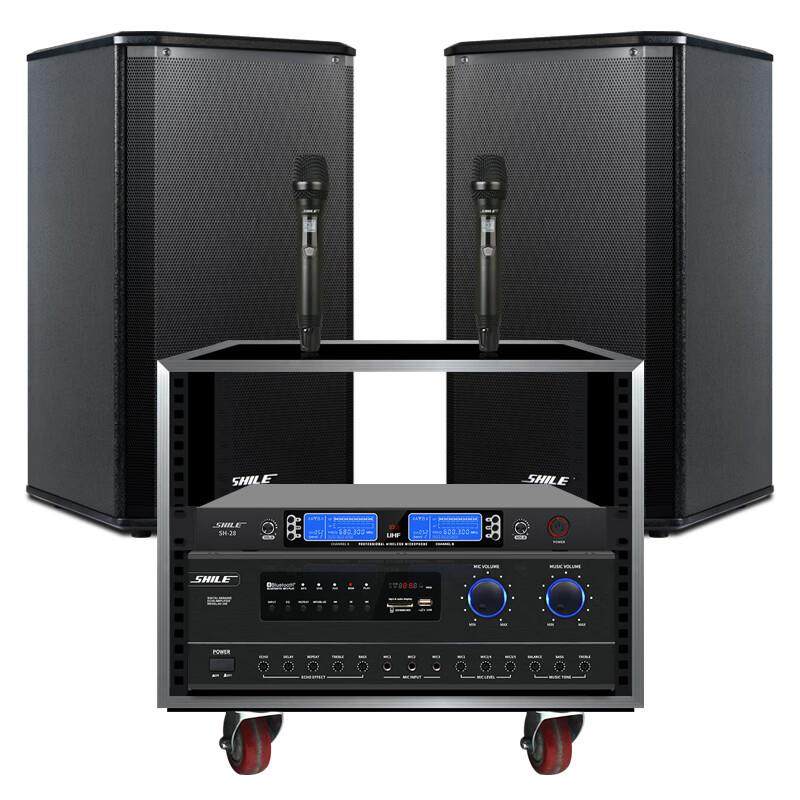 狮乐AV108+BX108一对+SH28+8U机柜中型会议室音响舞蹈室学校教室