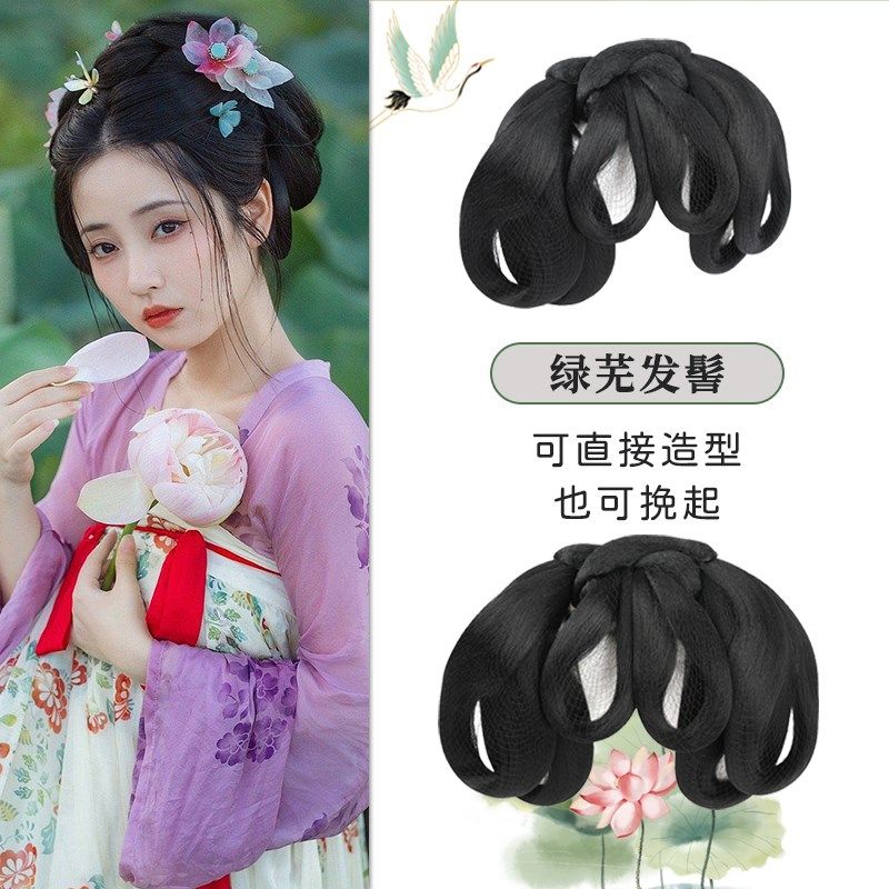 十二花神汉服假发包女发型花神髻古风发包发髻日常演出懒人一体式