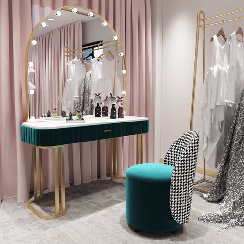 影楼化妆台带灯彩妆婚纱店梳妆台专业化妆师美甲美容院专用化妆桌