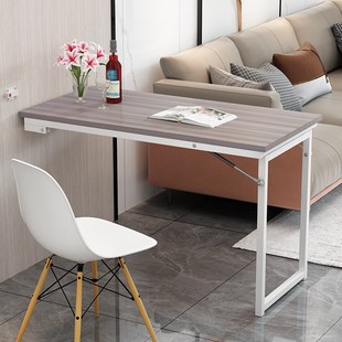 墙上壁挂式实木电脑桌书桌悬挂桌餐桌墙壁家用桌板折叠吧台挂墙桌