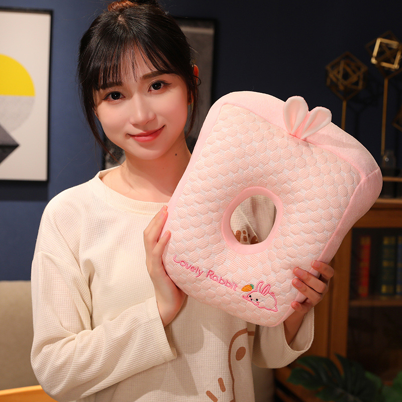 夏季冰豆豆抱枕毯子二合一汽车载办公室午睡小学生午休空调被两用