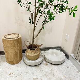 可移动花盆托盘底座透气接水大承重增高绿植花盘万向隐形滑轮托架