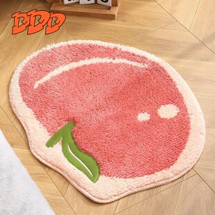 DDD 卧室植绒创意小地毯浴室吸水脚垫卫生间防滑地垫卡通水果坐垫