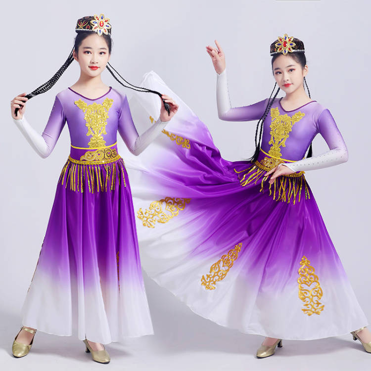 新疆舞蹈演出服儿童女童古丽舞维族维吾族尔族少数民族服装舞蹈服