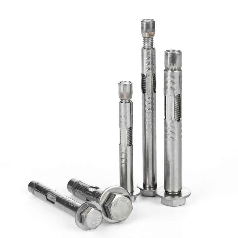 304不锈钢外六角内膨胀螺丝加长管拉爆内置式膨胀螺栓M6M8M10盒装