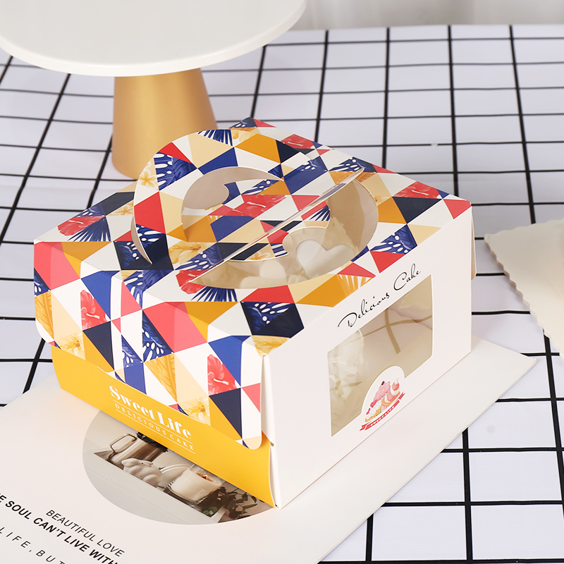 迷你4寸蛋糕盒儿童慕斯小西点手提生日蛋糕盒子