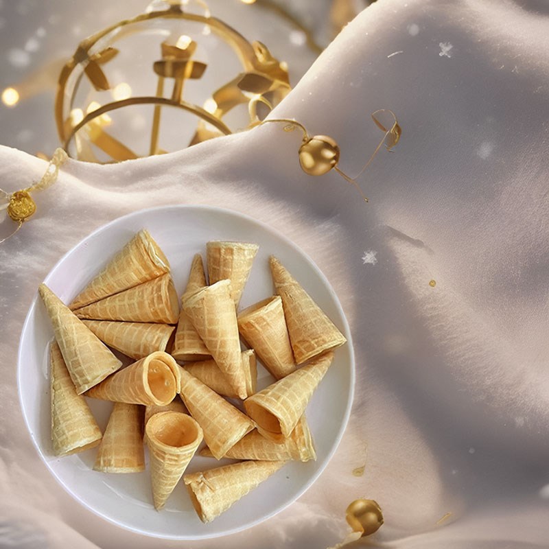 商用一口冰淇淋迷你小蛋筒蛋糕甜品裱花装饰甜筒脆皮冰激凌机脆筒