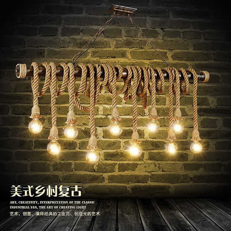 工业风复古水管麻绳吊灯餐厅咖啡馆酒吧台服装店铺收银台橱窗吊灯