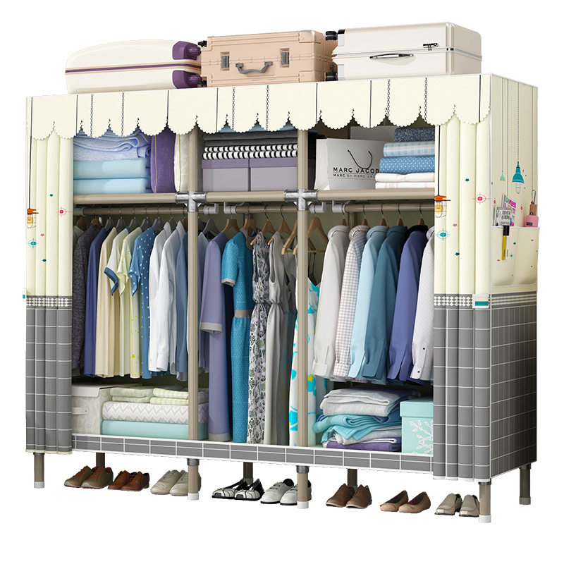 简易衣架结实耐用合金接口布衣柜加宽加厚布衣柜组装收纳整理衣橱