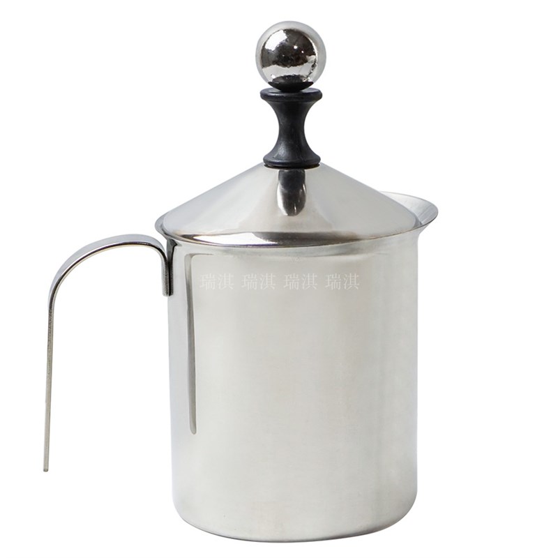 双层手动打奶泡器牛奶打泡器奶泡壶花式咖啡拉花奶泡机咖啡店用品