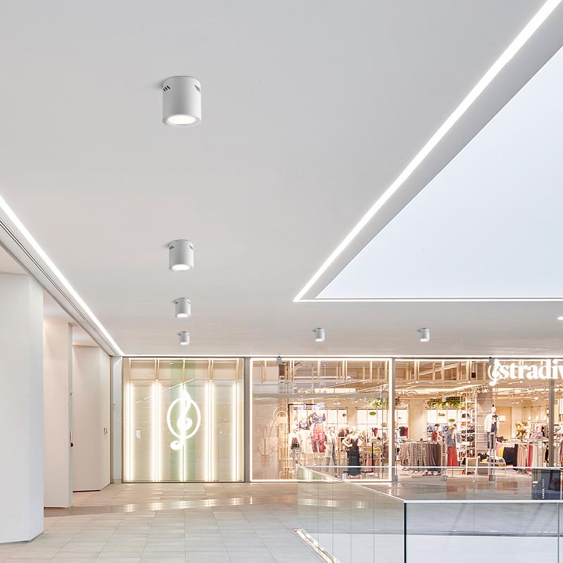 led明装筒灯吊线免开孔圆形4寸6寸8寸商场店铺办公楼过道外置桶灯