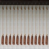 麻绳吊挂店铺装 实木橱窗展示架 修挂衣架 店吊顶悬挂吊环衣架 服装