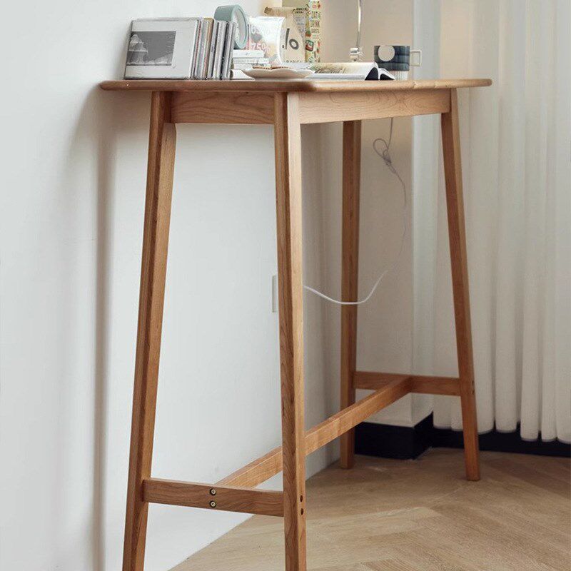 北欧全实木吧台桌橡木客厅隔断阳台吧桌樱桃木靠墙酒吧高脚长条桌