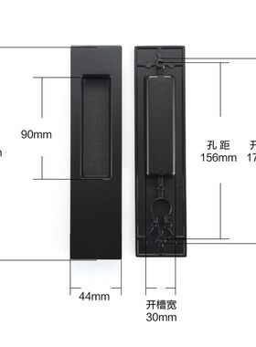 依佰利简约移门锁灰黑色北欧推拉门锁金色移门拉手古铜色折叠门锁