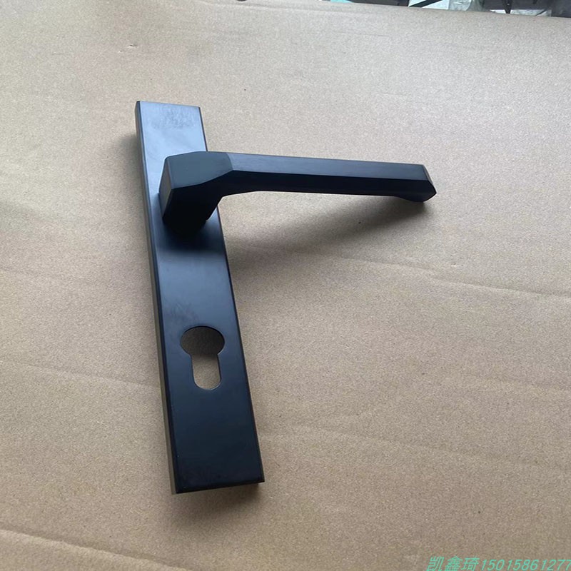 户外不锈钢大门锁黑色板手锁庭院门把手院子门拉手中式铝艺门锁具