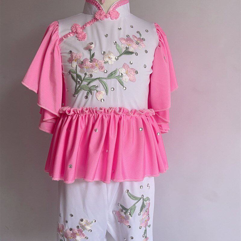 儿童舞蹈演出服中国舞我家门前有小河表演服独舞秧歌扇子舞古典舞