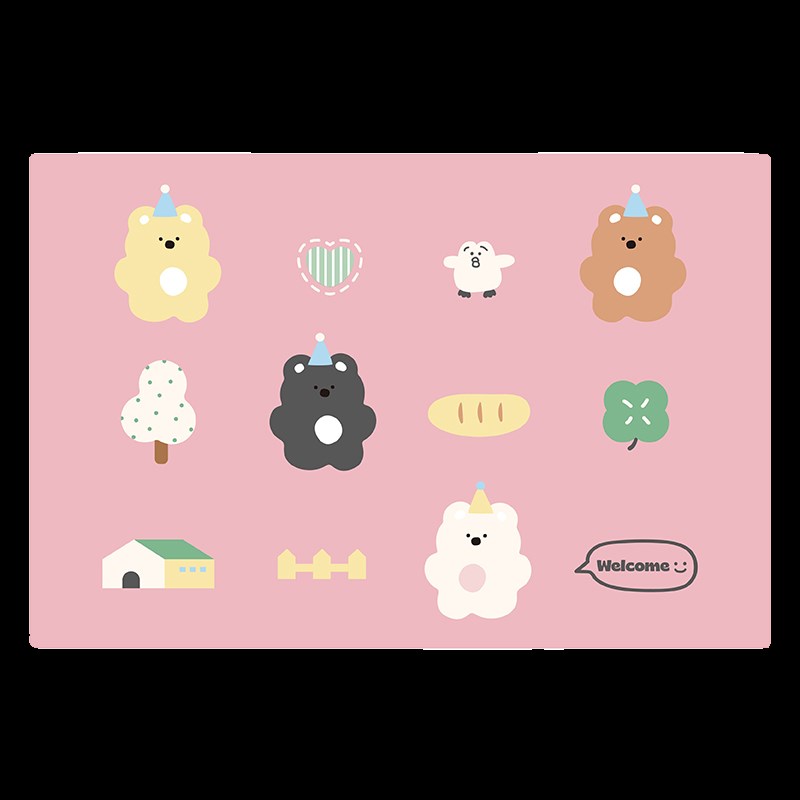 可爱软糖熊入户地垫丝圈防滑脚垫耐脏地毯进门垫子玄关门口可裁剪