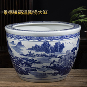 大型陶瓷流水喷泉鱼缸陶罐水循环造景古法鱼缸客厅阳台落地大水缸