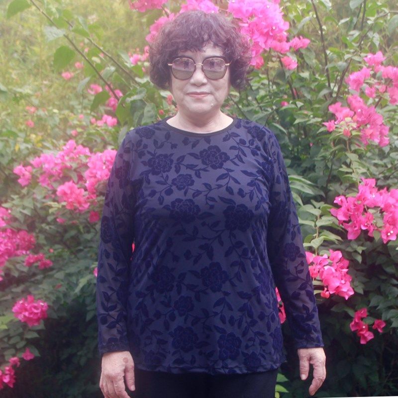 中老年春秋圆领长袖打底衫双层网纱弹力小衫大码胖妈妈款宽松上衣,女装/女士精品,中老年女装,淘宝优惠券,粉丝福利购,淘宝优惠卷