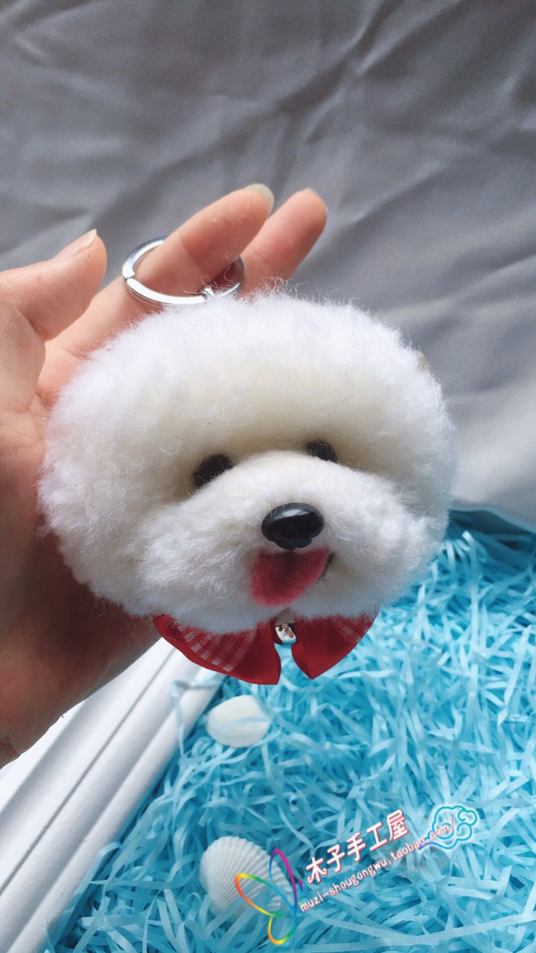 羊毛毡纯手工定制钥匙扣配件照片定制宠物狗狗泰迪博美比熊成品