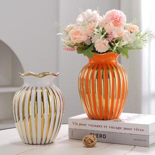 新款高档玫瑰仿真花带花瓶摆件客厅茶几绢花艺餐桌电视柜摆花套装