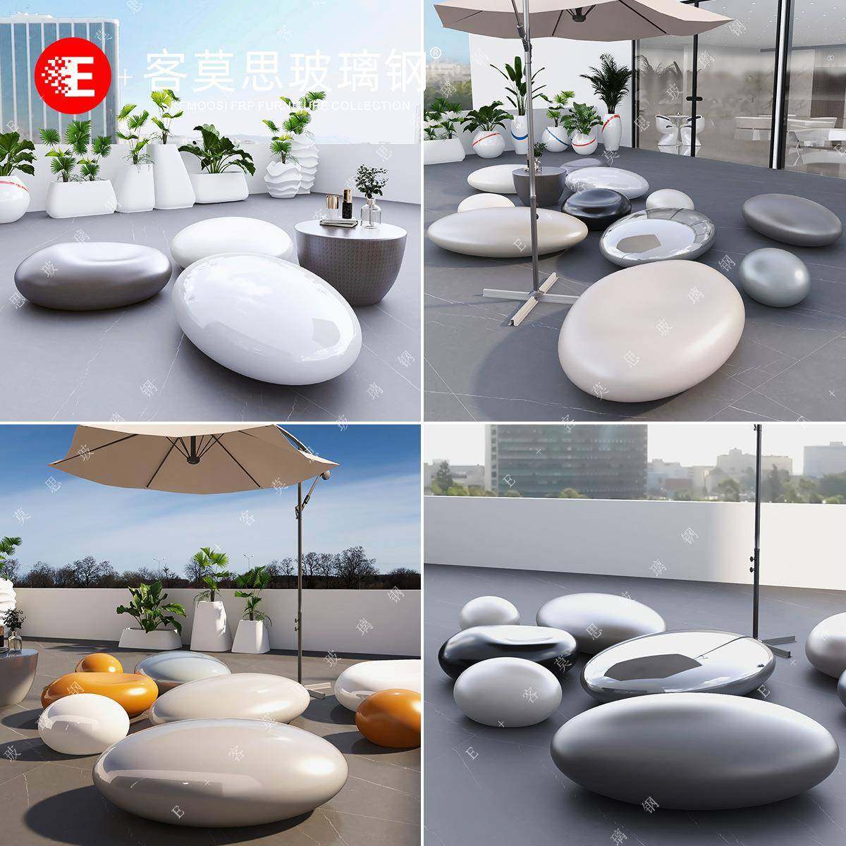 鹅卵石凳玻璃钢商场休闲椅椭圆石头等候公共座椅鸡蛋壳户外圆凳子,电子元器件市场,其它元器件,淘宝优惠券,粉丝福利购,淘宝优惠卷