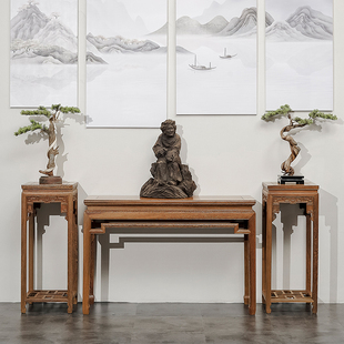 红木家具新款鸡翅木中式实木供桌中堂神供台佛桌玄关条案平头案