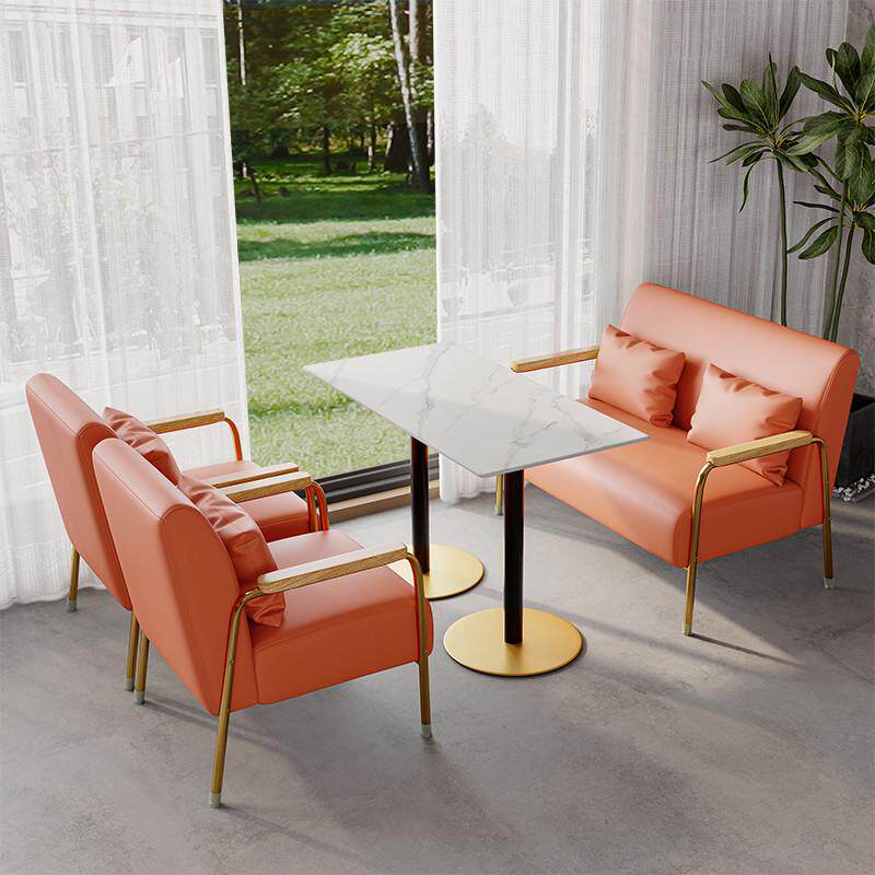 奶茶店桌椅组合简约办公双人洽谈接待咖啡厅会客沙发阳台休闲甜品