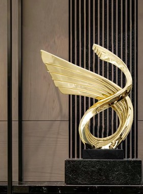 现代客厅玄关摆件抽象雕塑艺术品招财翅膀办公室创意家居软装饰品