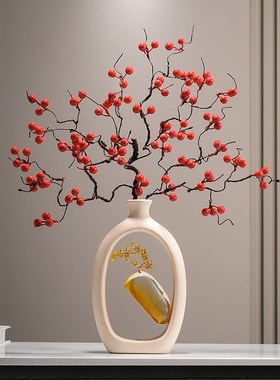 新中式时来运转花瓶摆件发财如意果客厅玄关招财装饰乔迁新居礼品