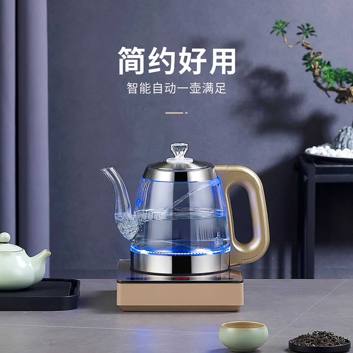 全自动底部上水电热水壶家用茶台烧水壶办公室抽水玻璃智能电茶炉
