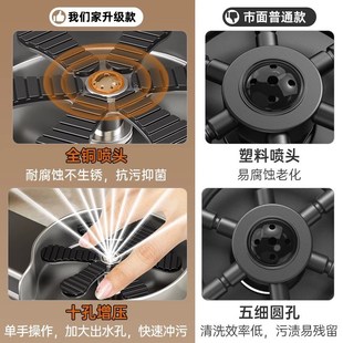 高压洗杯器厨房家用洗菜盆水槽304不锈钢自动冲咖啡杯子清洗神器