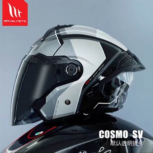 MT头盔雷神4半盔星际四分之三盔夏男女机车四季3C认证双镜片踏板