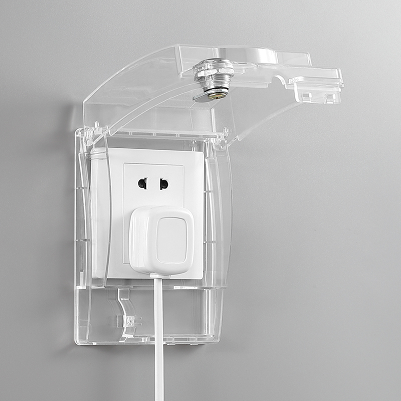 粘贴86防水盒带锁浴室卫生间开关防水罩透明全密封免打孔防溅盒子