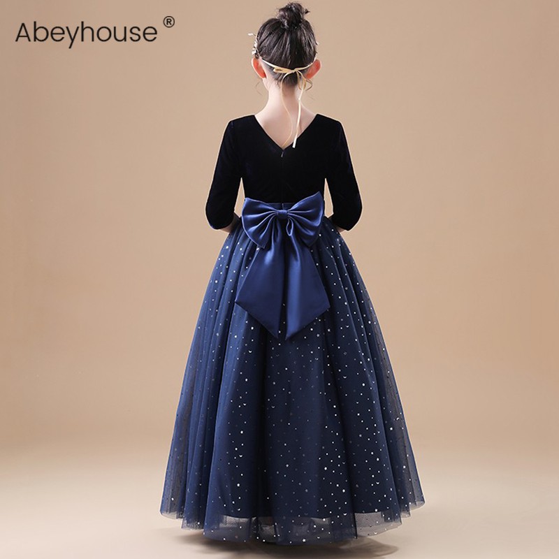 女童音乐会独唱礼服裙儿童钢琴演出服中大童高端主持人走秀花童装