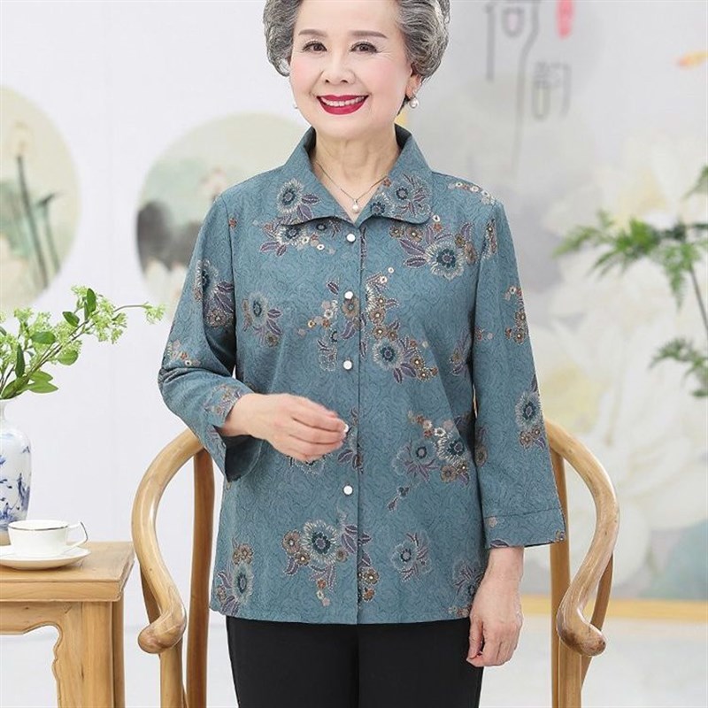 200斤奶奶春夏装套装老年人女装加肥胖老太太大码老人上衣服妈妈