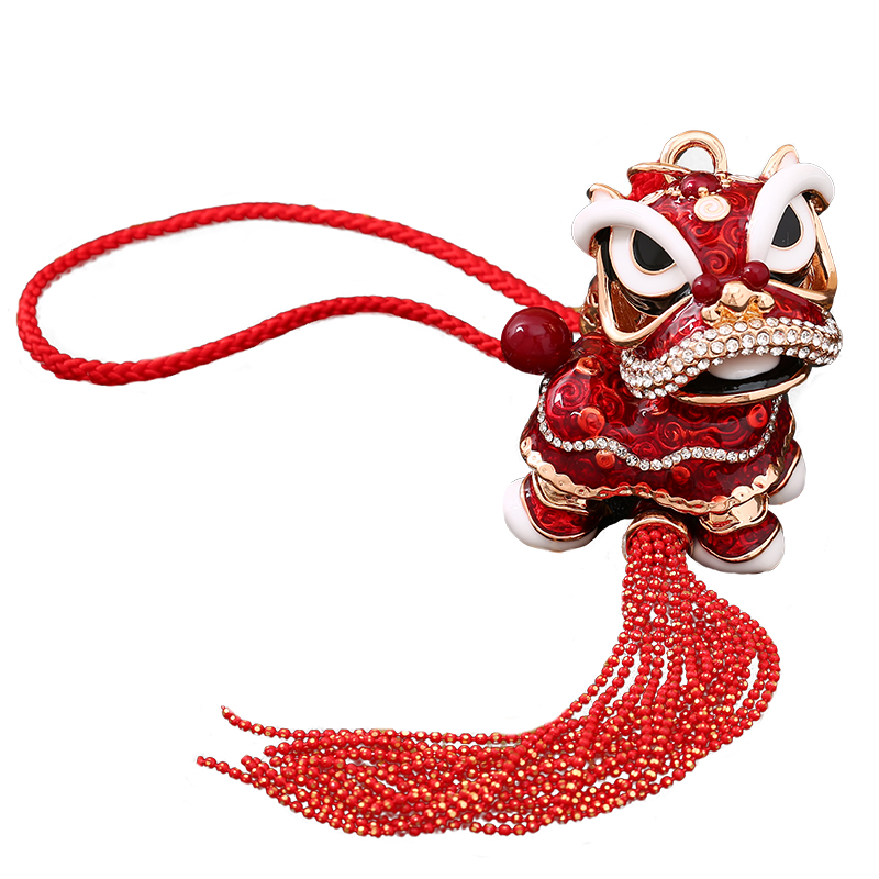 车载舞狮汽车挂件车内吊坠装饰用品大全女神款网红醒狮吊饰男个性