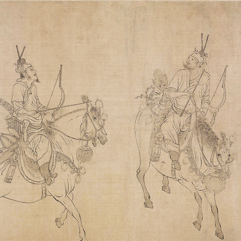 (玄)宋 李公麟 西岳降灵图卷绢本长卷横幅高清微喷装饰画人物画