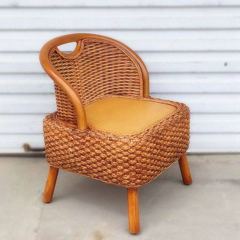 网红藤编方形小藤椅阳台休闲座椅靠背椅藤编凳小凳子简约型纯手工