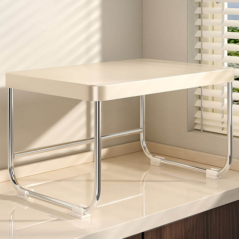 厨房微波炉架子置物架家用奶白台面调料烤箱收纳储物架多层收纳架