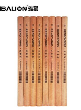 雄狮原木宽画笔 木工铅笔 扁形铅笔2B,4B,6B,8B