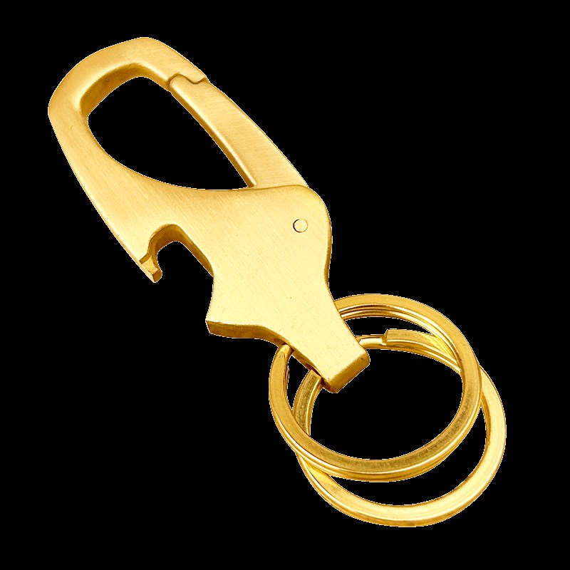 黄铜开瓶器钥匙扣纯铜实心可定制挂件复古汽车钥匙链男女腰挂礼物