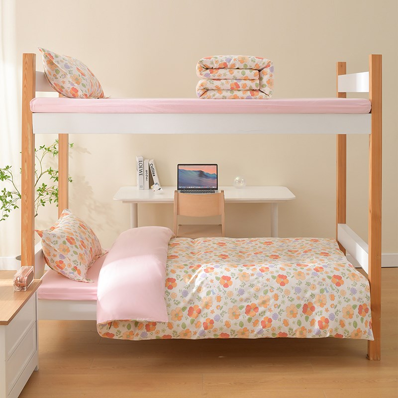 全棉三件套拎包入住纯棉寝室单人床多件套床垫套款6件套学生宿舍