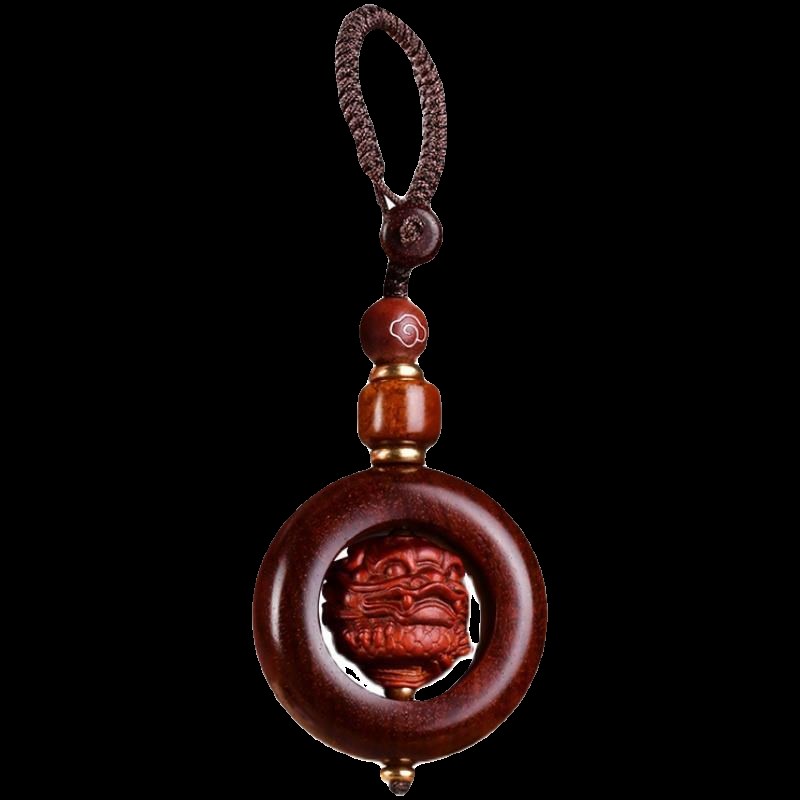 紫檀钥匙扣新款2024复古手机链钥匙扣夜光钥匙挂件发光汽车钥匙扣