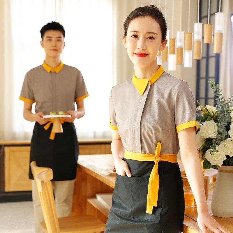 衣研堂汉堡店工作服夏装蛋糕店咖啡厅西餐厅服装餐饮服务员短袖女